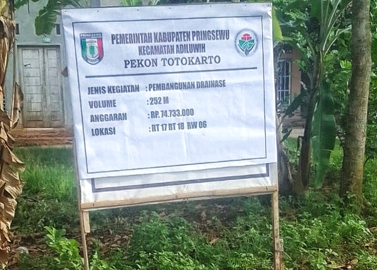 Pekon Totokarto kecamatan Adiluwih Pringsewu Merealisasikan ADD Tahun Tahap II Tahun 2024