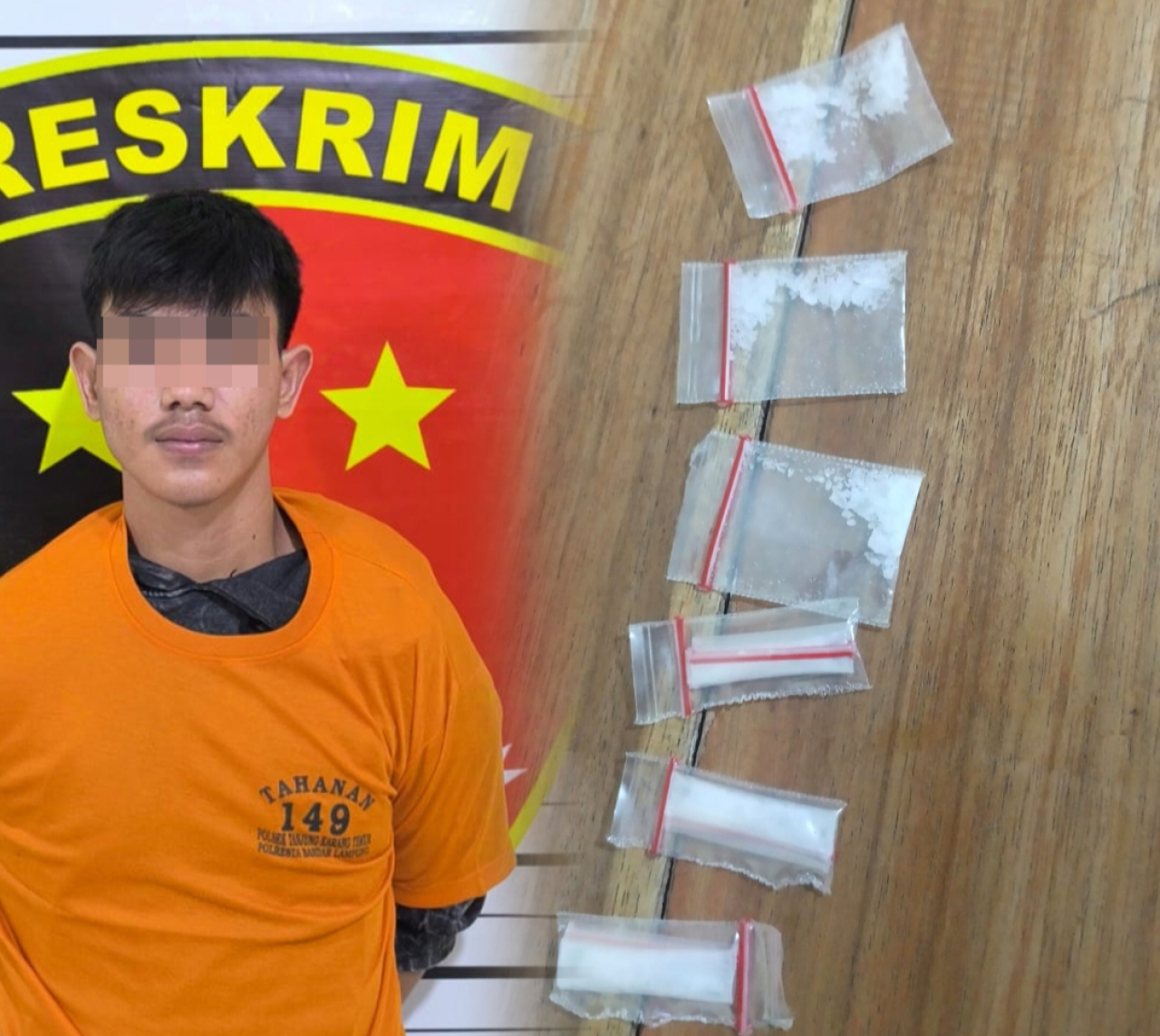 Gerebek Safe House Narkoba di Bandar Lampung, Polisi Tangkap Pengedar dan Sita 6 Paket Sabu Siap Edar