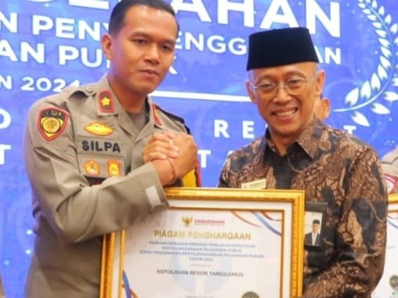 Polres Tanggamus Raih Penghargaan Ombudsman atas Pelayanan Publik Tahun 2024
