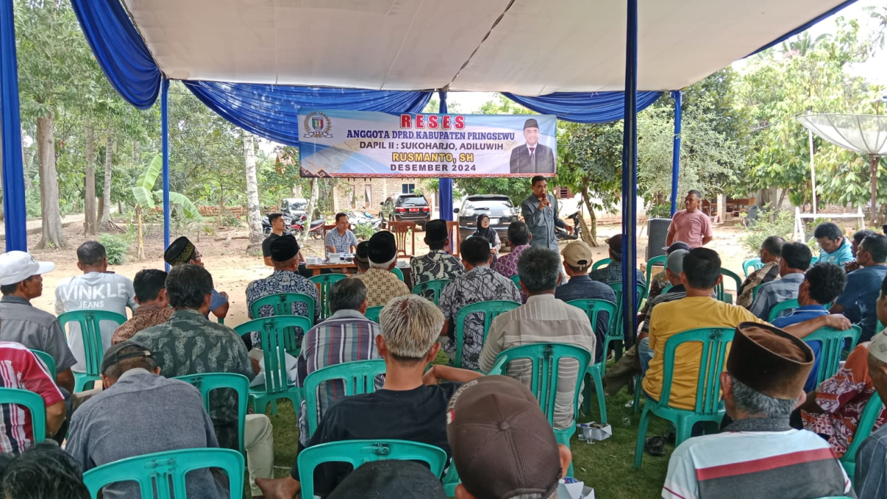 Rusmanto ,S.H, Anggota DPRD Fraksi Nasdem Kabupaten Pringsewu menggelar Reses Akhir Tahun 2024