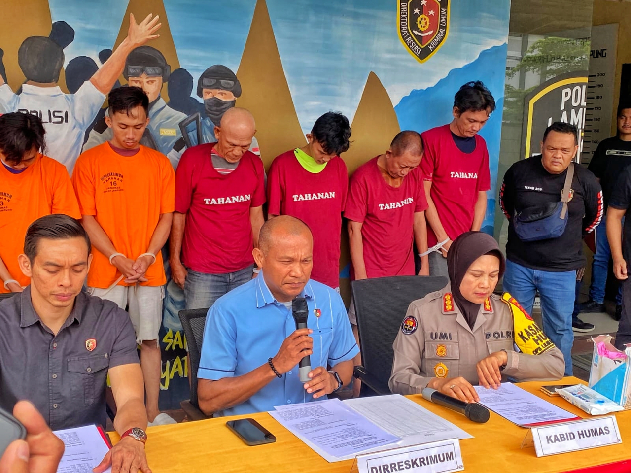 Tekab 308 Ditreskrimum Polda Lampung Bekuk Belasan Pelaku Pungli Sopir Truk di Lampung Utara